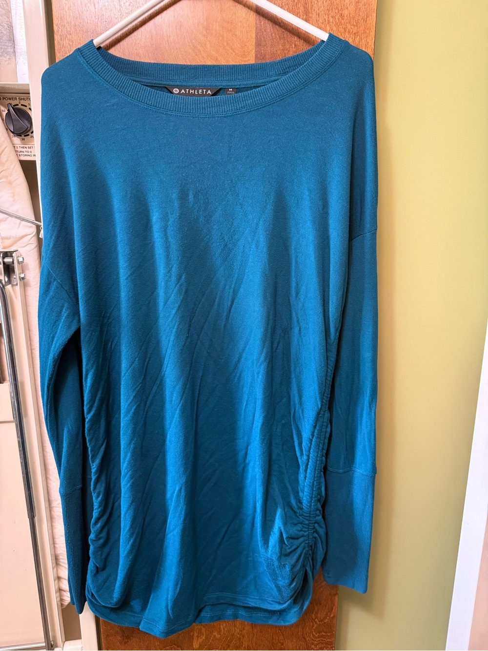 Athleta Teal Crewneck Long Sleeve Top